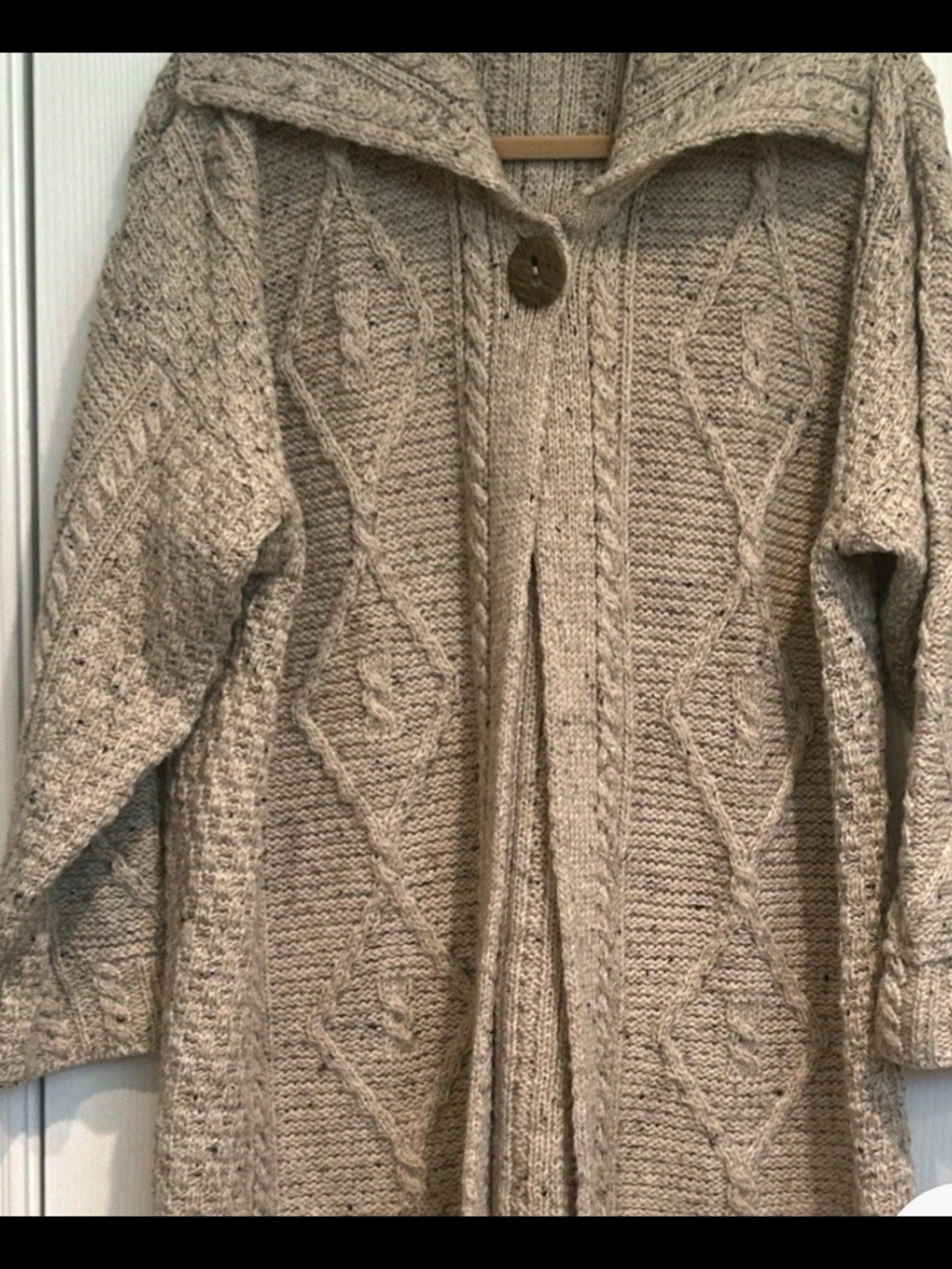 Women's Cable Knit Button-Front Cardigan Sweater - Cream